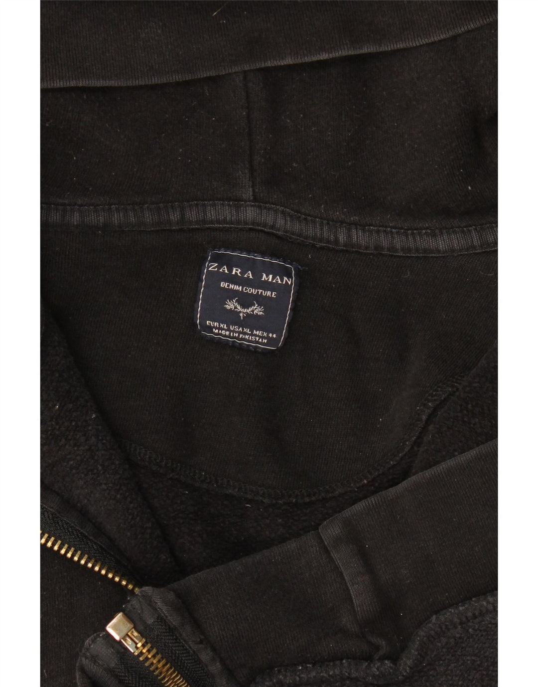 Zara Herren Zip Hoodie Pullover XL Schwarz