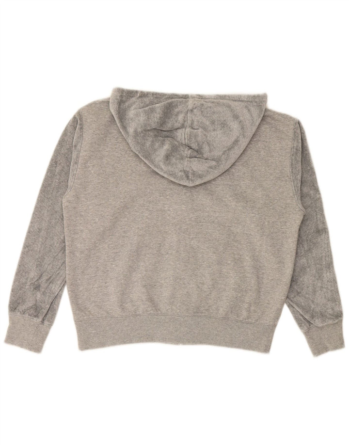 CHAMPION Womens Graphic Zip Hoodie Sweater UK 14 Medium Grey