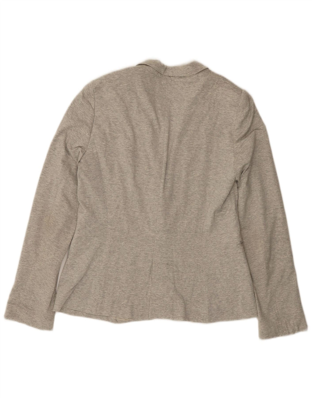 Zara Damen 1-Knopf-Blazer-Jacke, UK 14, große grau gefleckte Baumwolle