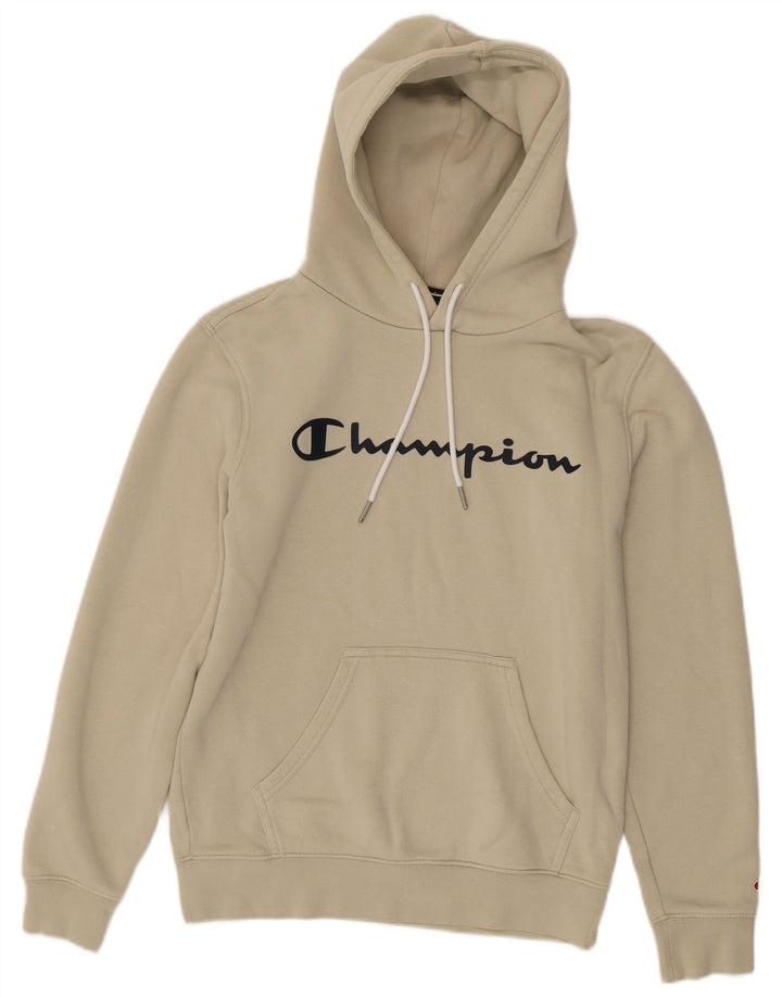 Champion Herren-Kapuzenpullover mit Grafik, Größe S, Beige