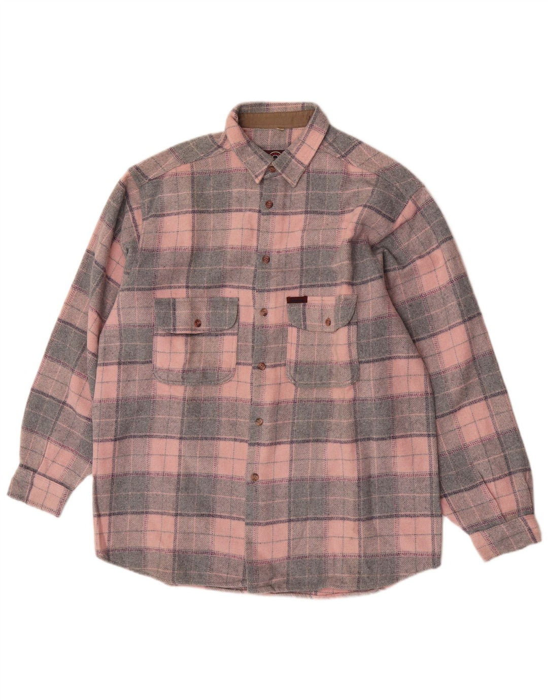 Invicta Herren-Flanellhemd, groß, rosa kariert, Polyester