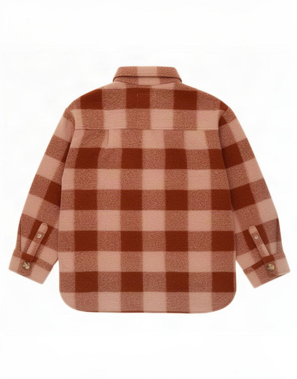 Zara Boys Overshirt Flannel Shirt 11-12 Years Brown Check Polyester