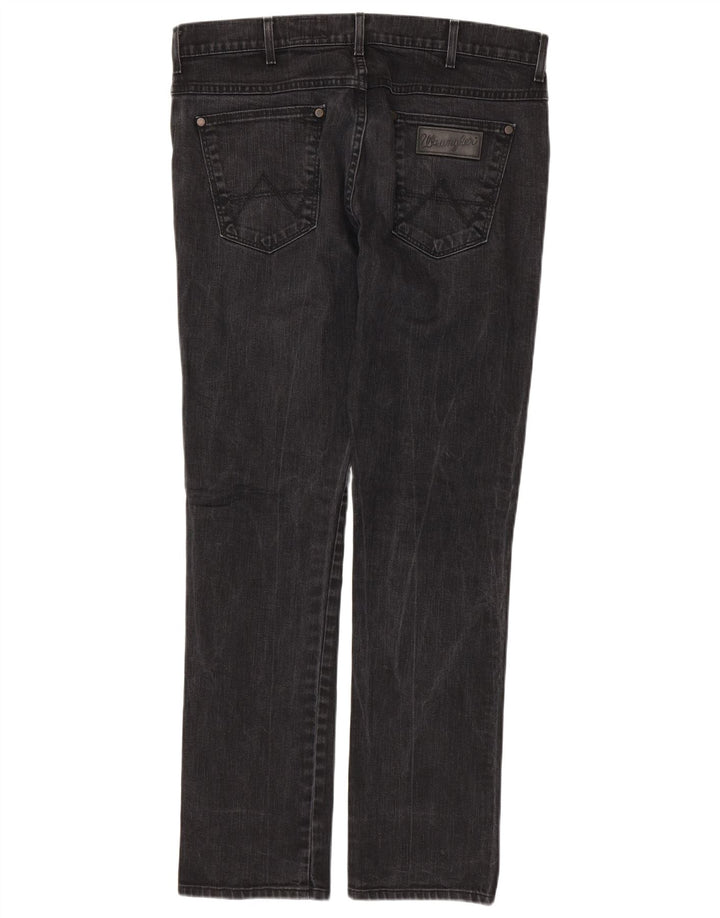 WRANGLER Herren Vegas Skinny Jeans W36 L34 Schwarze Baumwolle