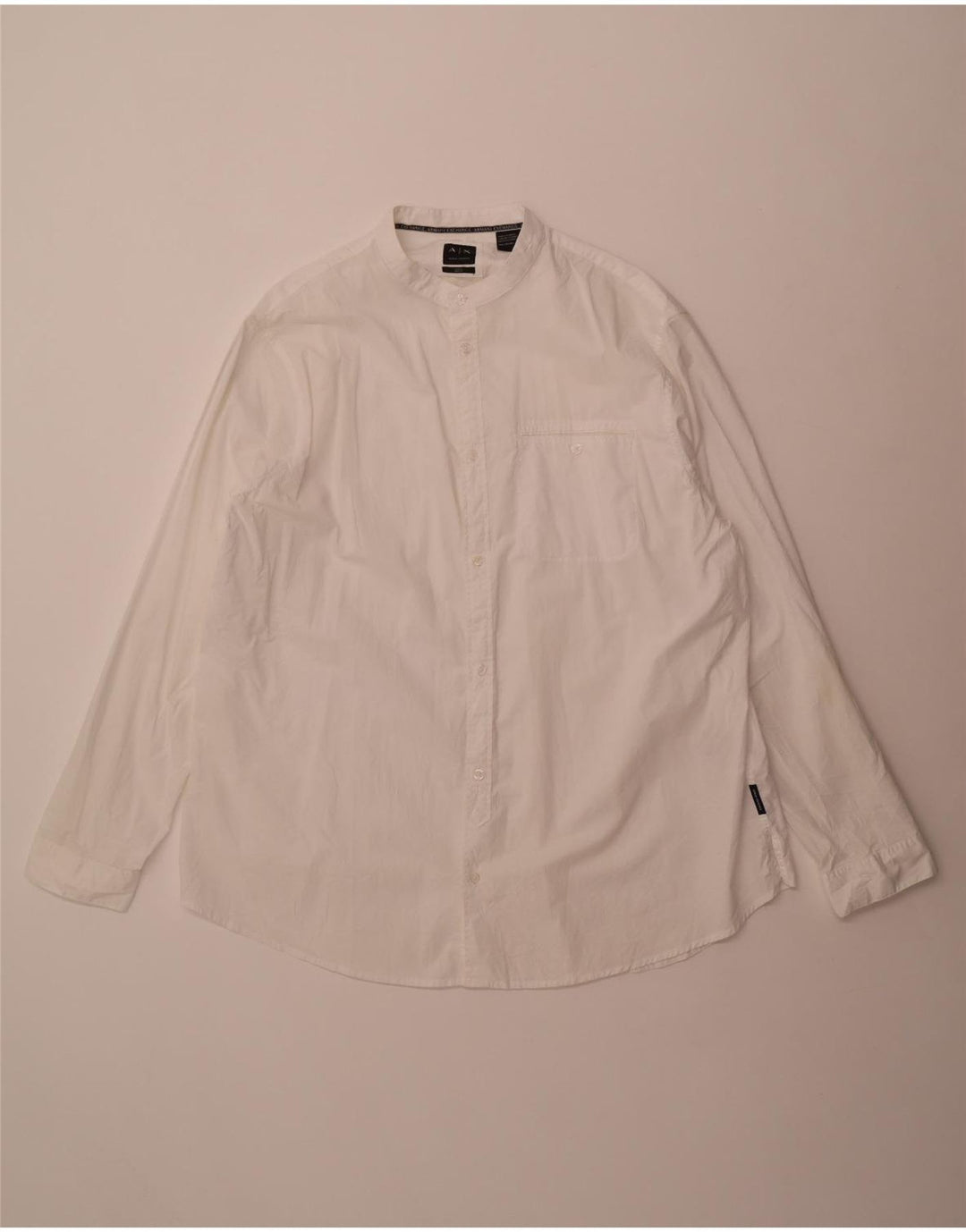 Armani Exchange Herren-Hemd mit lockerer Passform, 2XL, weiße Baumwolle