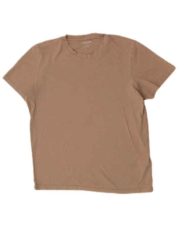 Jack & Jones Herren T-Shirt-Oberteil aus mittelbrauner Baumwolle