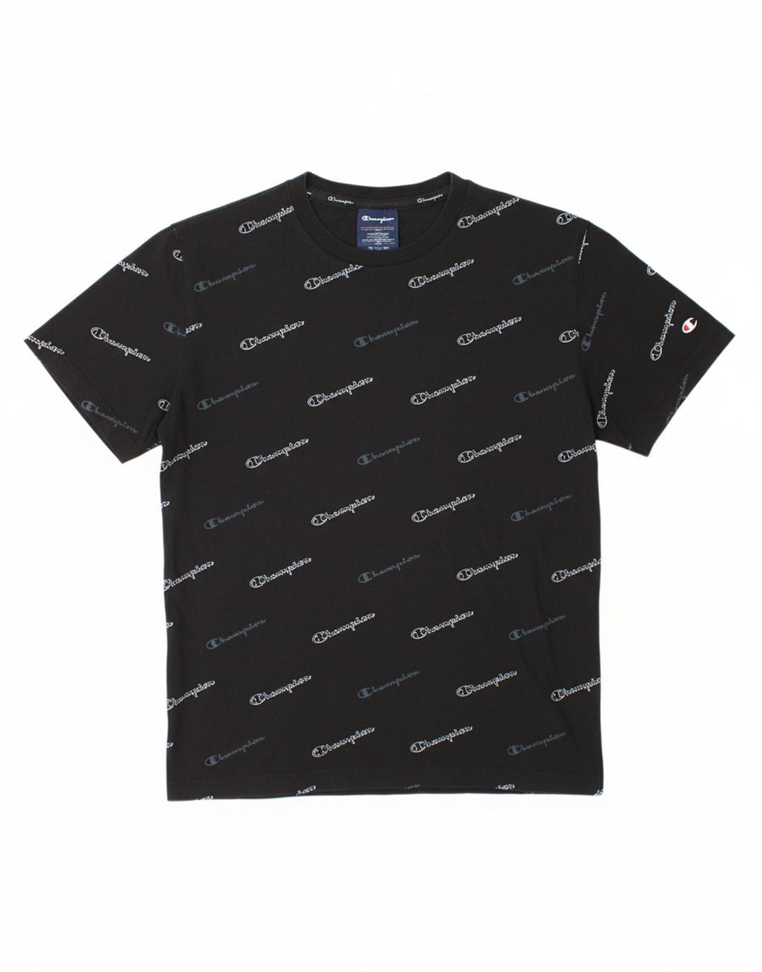 CHAMPION Mens Graphic T-Shirt Top Large Black Cotton
