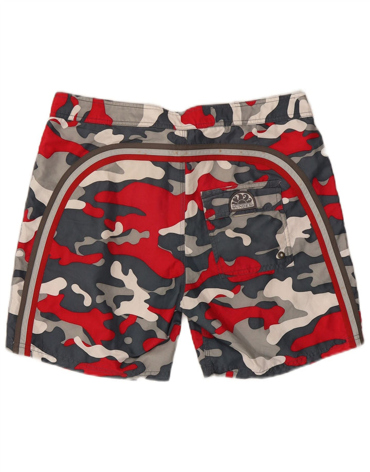 Sundek Herren-Badeshorts, groß, mehrfarbig, Camouflage-Polyester
