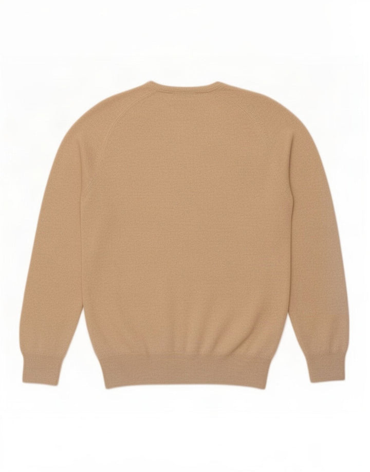 Zara Damen-Pullover mit V-Ausschnitt, groß, Beige