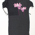 VINTAGE Womens Shift Dress UK 18 XL Black Floral Polyester Vintage Vintage and Second-Hand Vintage from Messina Hembry 