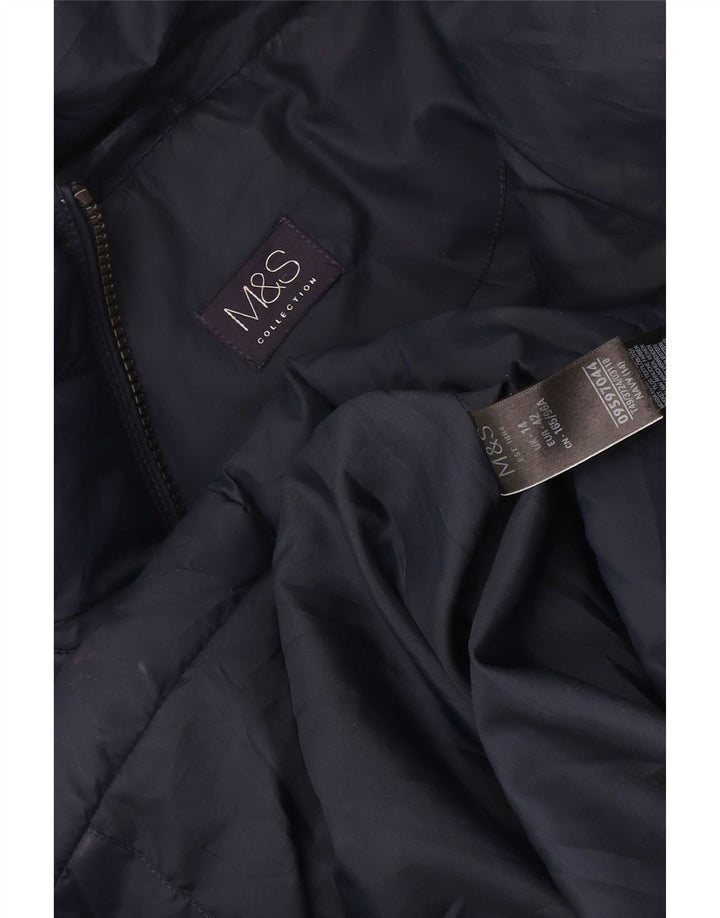 Marks & Spencer Damen Wattierter Mantel UK 14 Large Marineblau Polyester