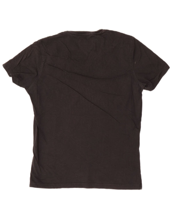 Tommy Hilfiger Damen T-Shirt Top UK 14 Medium Schwarz Baumwolle