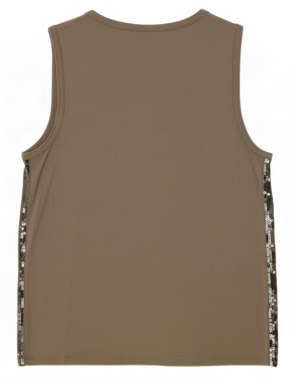 Marella Ärmelloses Damen-Blusenoberteil, UK-Größe 44, Größe L, graue Viskose