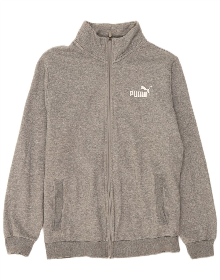 Puma Herren-Trainingsanzug-Top-Jacke, klein, grau gefleckte Baumwolle