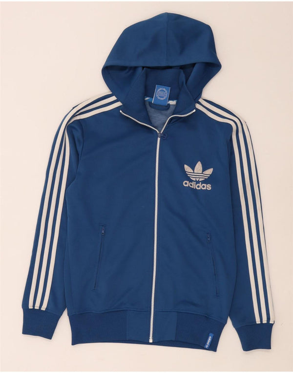 Adidas Herren-Kapuzenpullover mit Reißverschluss, klein, blau, Polyester