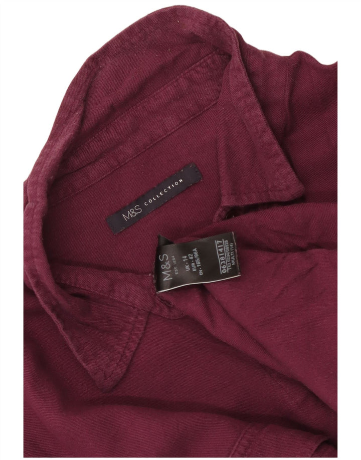 Marks & Spencer Damen Hemdbluse UK 14 Large Lila Viskose