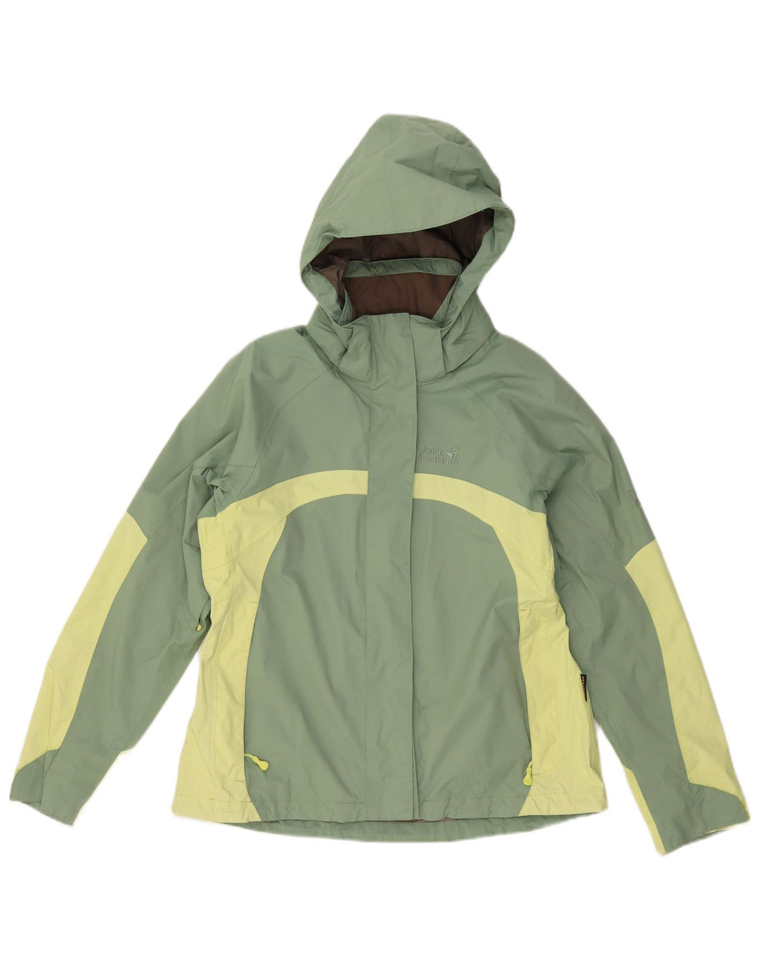JACK WOLFSKIN Damen Windjacke UK 14 Mittelgrüner Farbblock