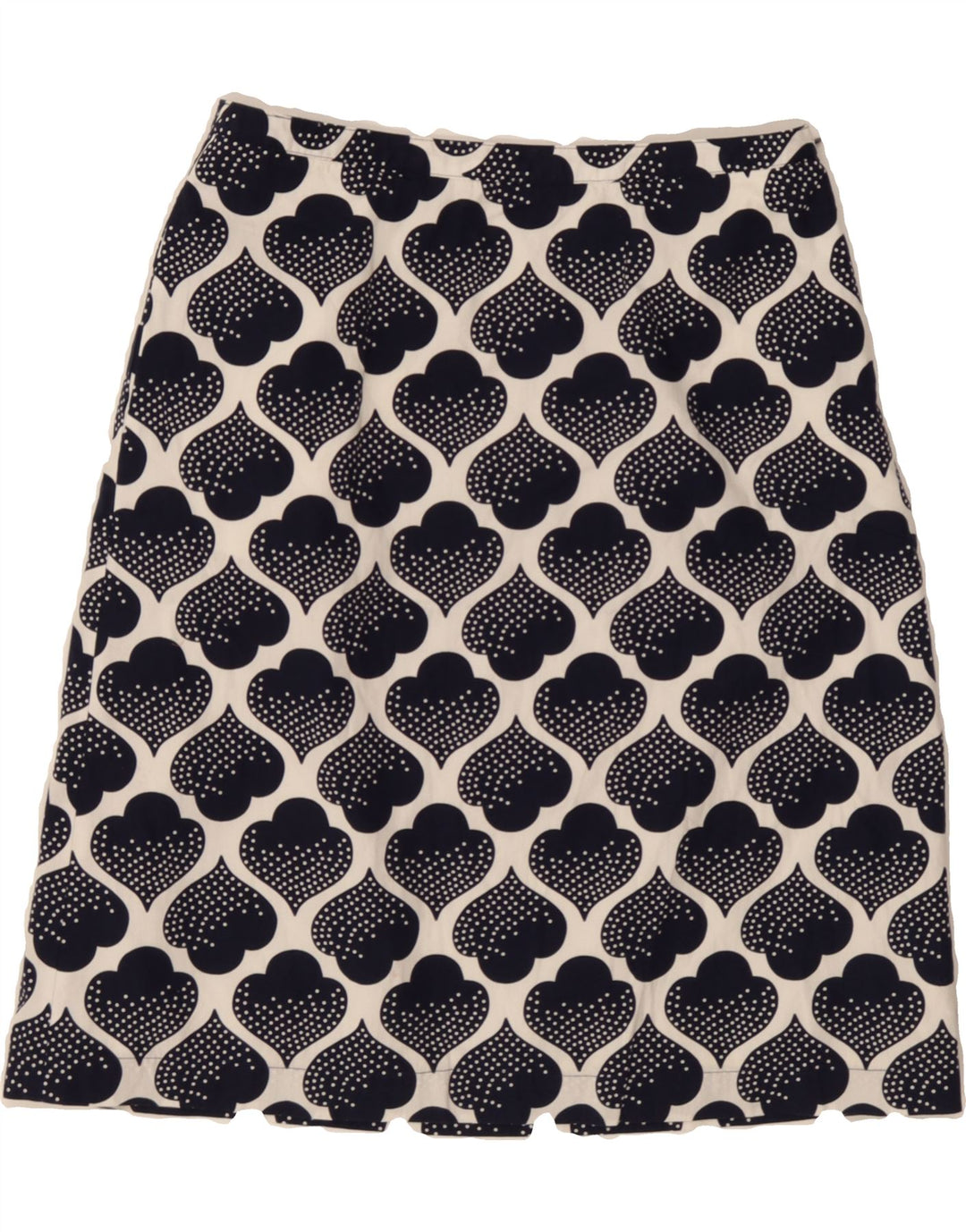 BODEN Womens Abstract Pattern A-Line Skirt UK 10 Small W28  Black Cotton Vintage Boden and Second-Hand Boden from Messina Hembry 