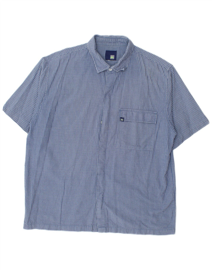 Quiksilver Herren-Kurzarmhemd, groß, blau kariert, Baumwolle