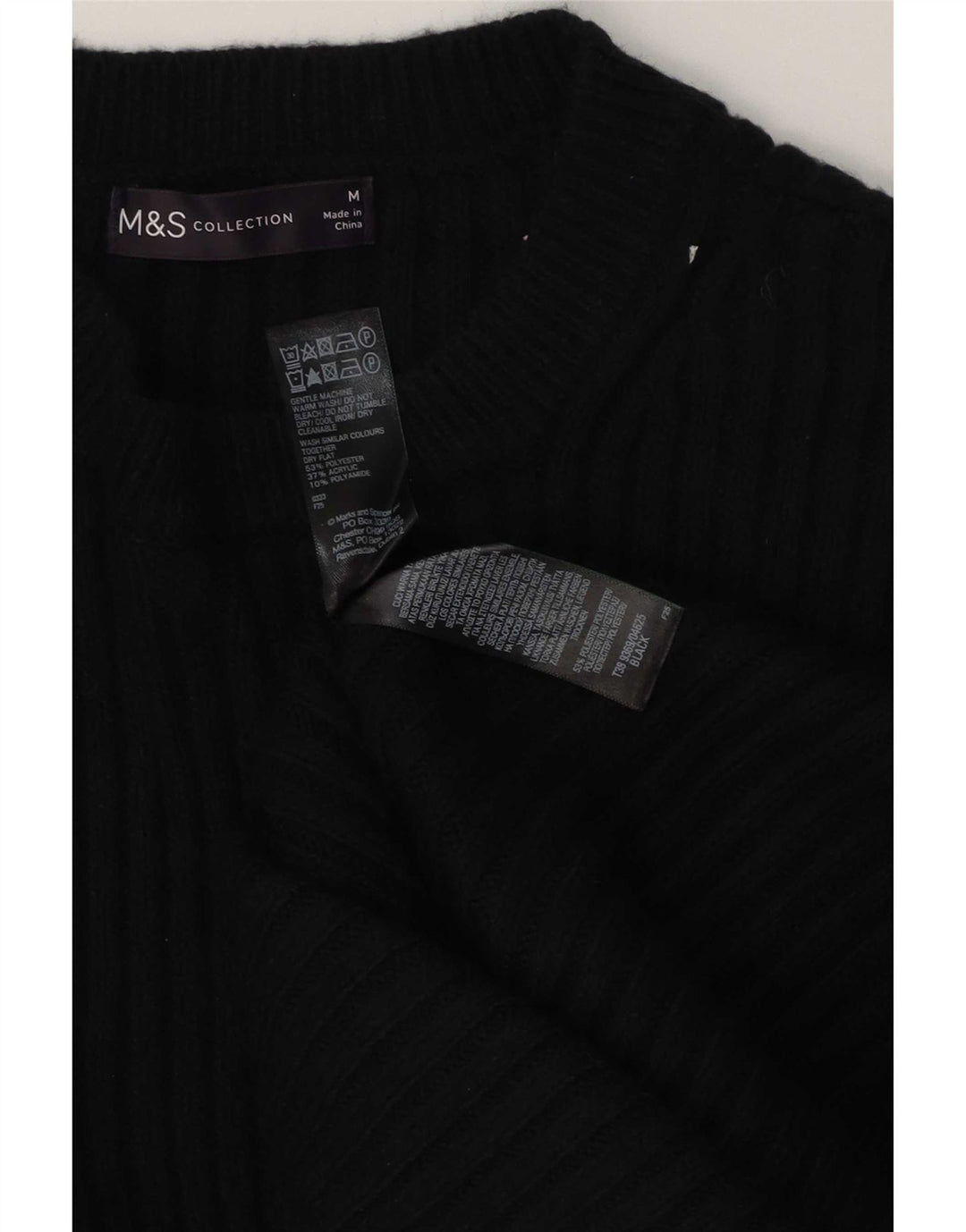 Marks & Spencer Damen Langarm-Pulloverkleid UK 14 Medium Schwarz