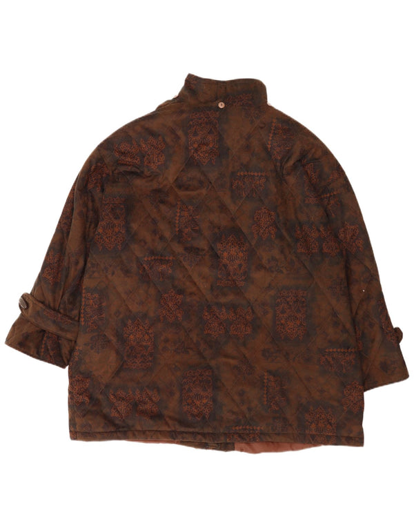 Niedieck Damen Wattierte Jacke UK 24 4XL Braun Paisley Polyester Classic