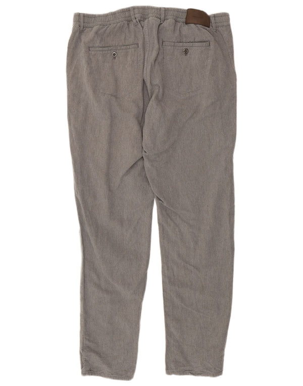 Massimo Dutti Herren Slim Jogger Chinohose EU 50 2XL W40 L33 Graues Leinen