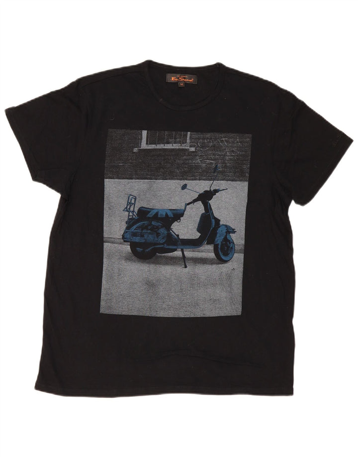 Ben Sherman Herren-T-Shirt mit Grafik, mittelschwarze Baumwolle