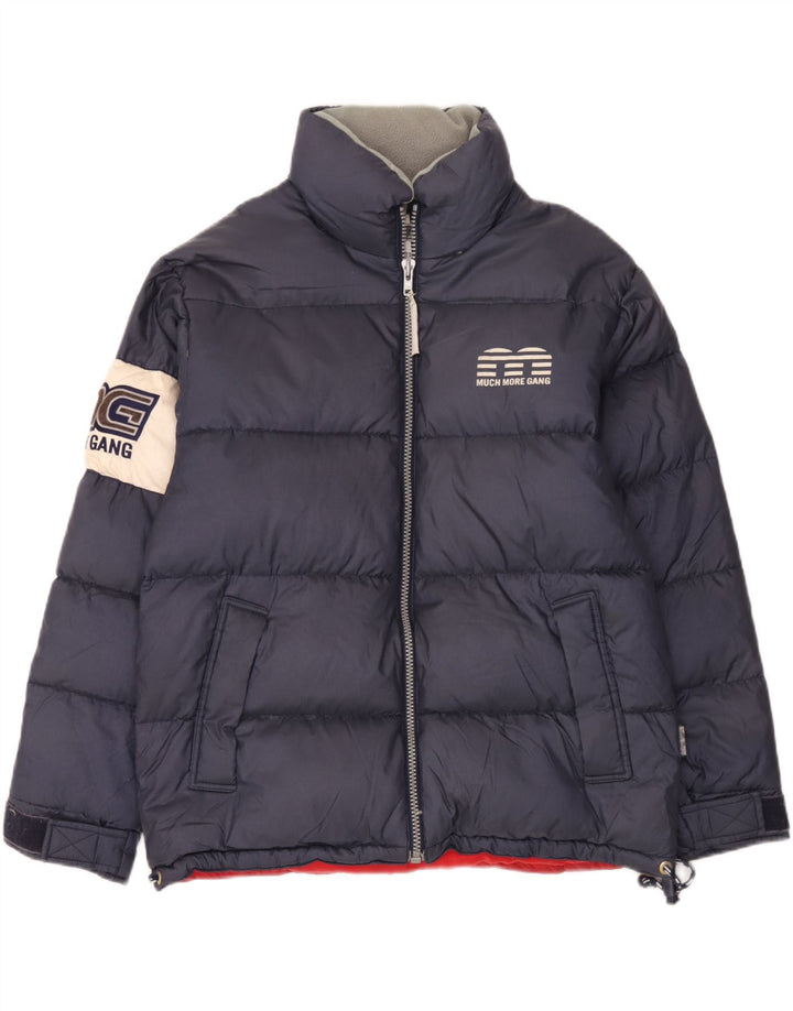 Much More gepolsterte Herrenjacke mit Grafik, UK 38, Mittel, Marineblau, Farbblock