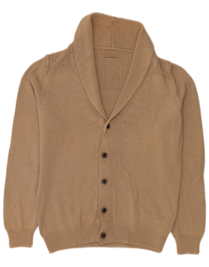 Massimo Dutti Herren-Cardigan-Pullover aus mittelbeiger Baumwolle