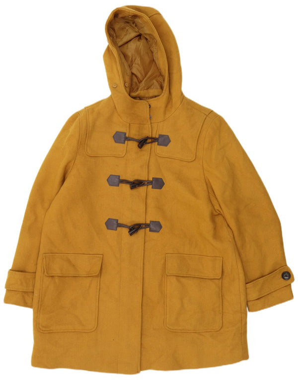 Marks & Spencer Damen-Dufflecoat mit Kapuze, UK 20 2XL, gelbes Polyester