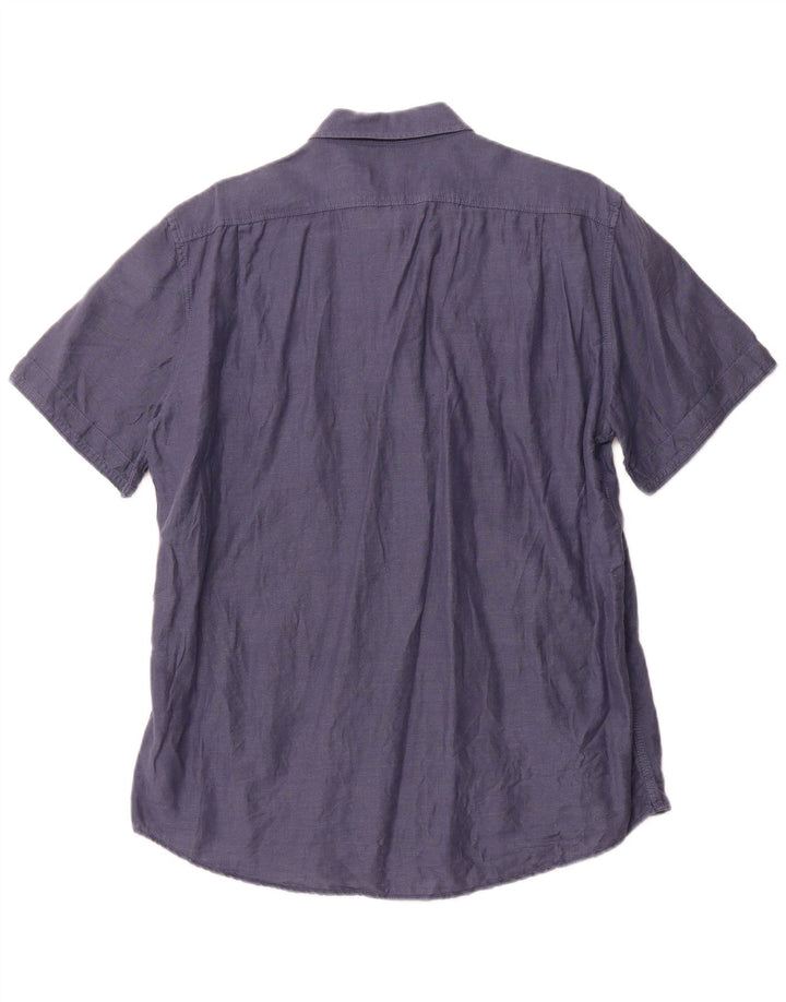VINTAGE Herren-Militär-Kurzarmhemd, groß, Marineblau