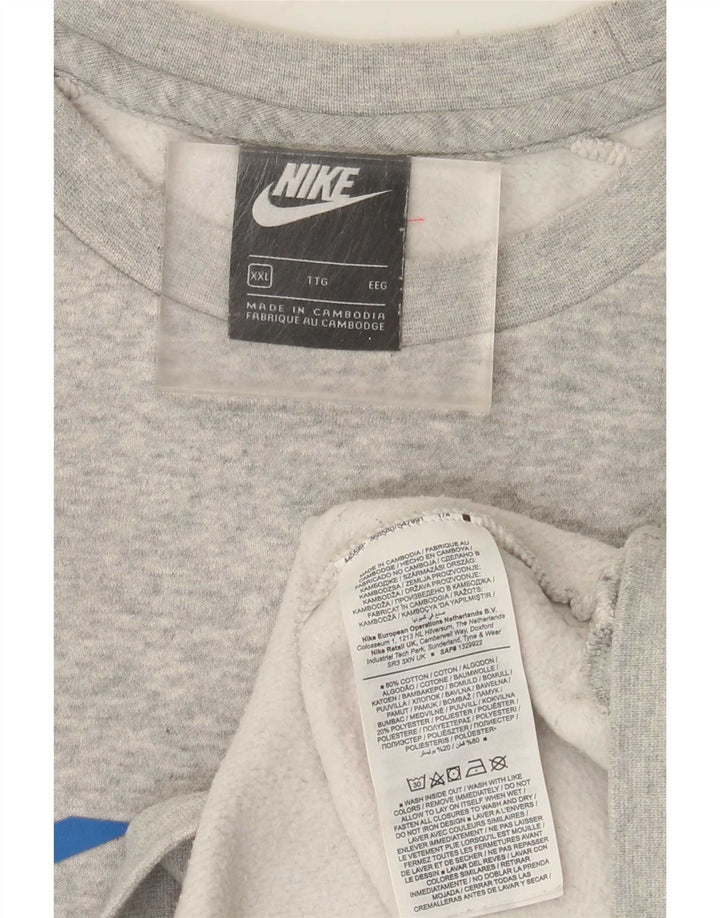 NIKE Herren Sweatshirt Pullover 2XL Grau Colourblock Baumwolle