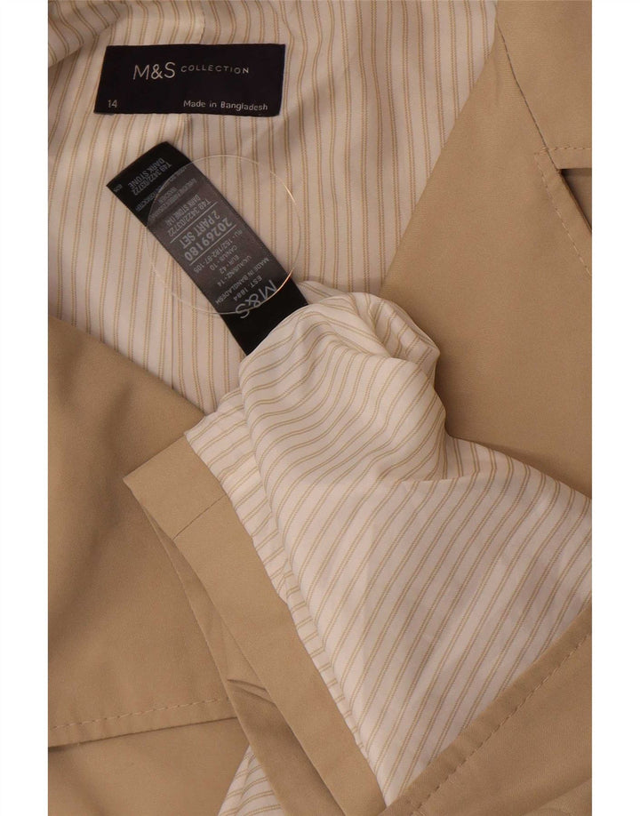 Marks & Spencer Damen Trenchcoat UK 14 Large Beige Polyester