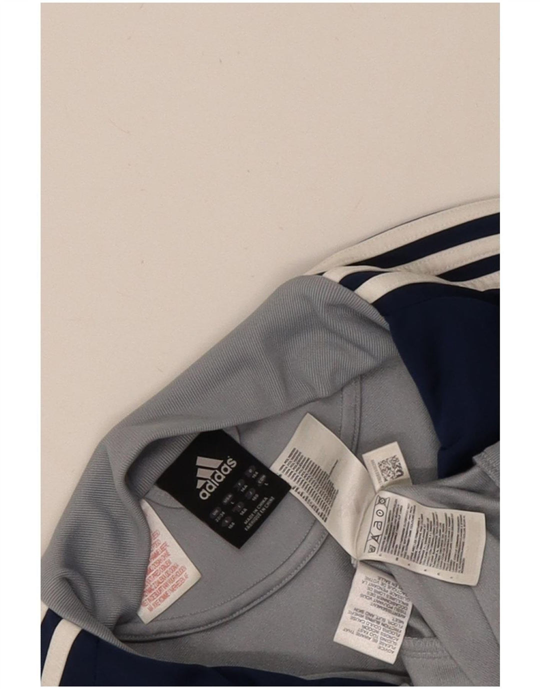 Adidas Jungen-Trainingsanzug-Top-Jacke, 13–14 Jahre, graues Colourblock-Polyester