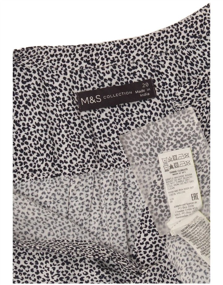 Marks & Spencer Damen Pullover-Hemdbluse UK 20 2XL Weißer Animal-Print