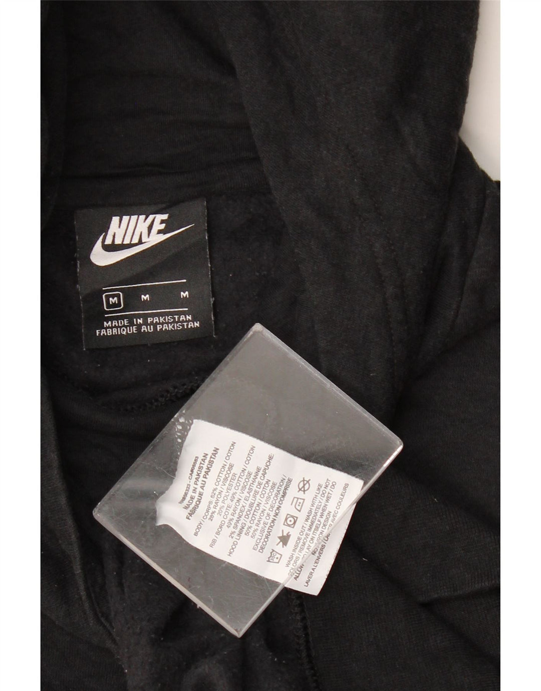 NIKE Damen Kapuzenpullover UK 14 Mittelschwarze Baumwolle