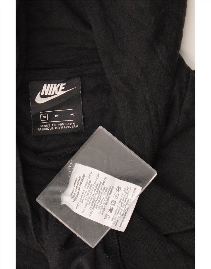 NIKE Damen Kapuzenpullover UK 14 Mittelschwarze Baumwolle