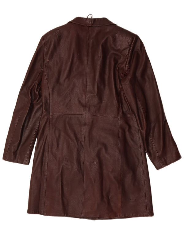 Alfa Damen Ledermantel UK 10 Kleines burgunderrotes Leder