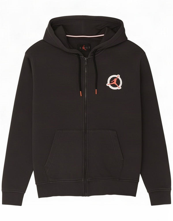 Jordan Mens Graphic Zip Hoodie Sweater Small Black Cotton