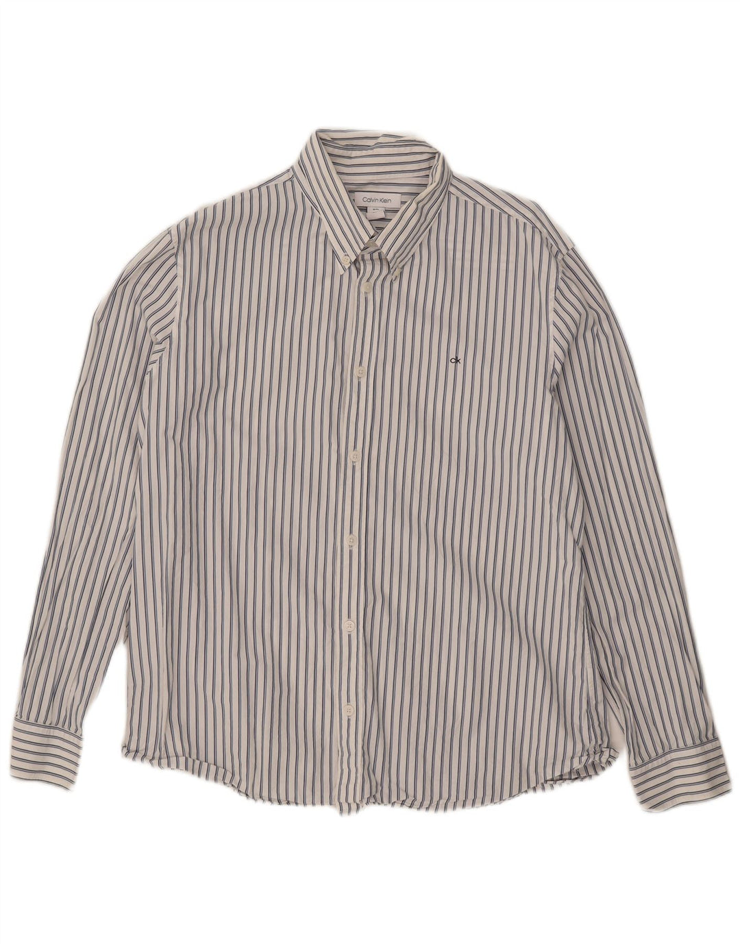 Calvin Klein Herrenhemd XL Weißer Nadelstreifen