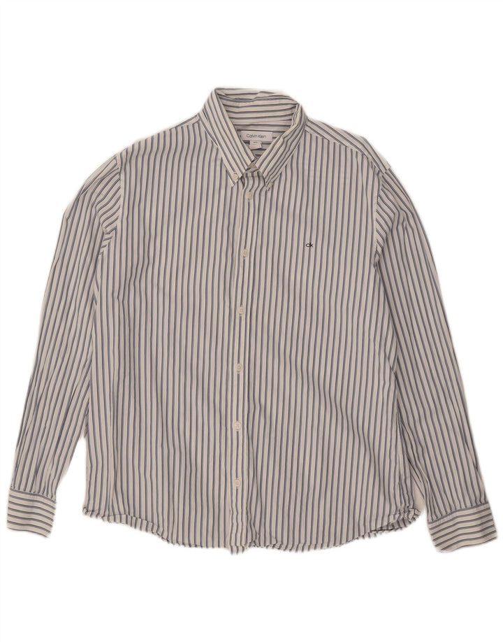 Calvin Klein Herrenhemd XL Weißer Nadelstreifen