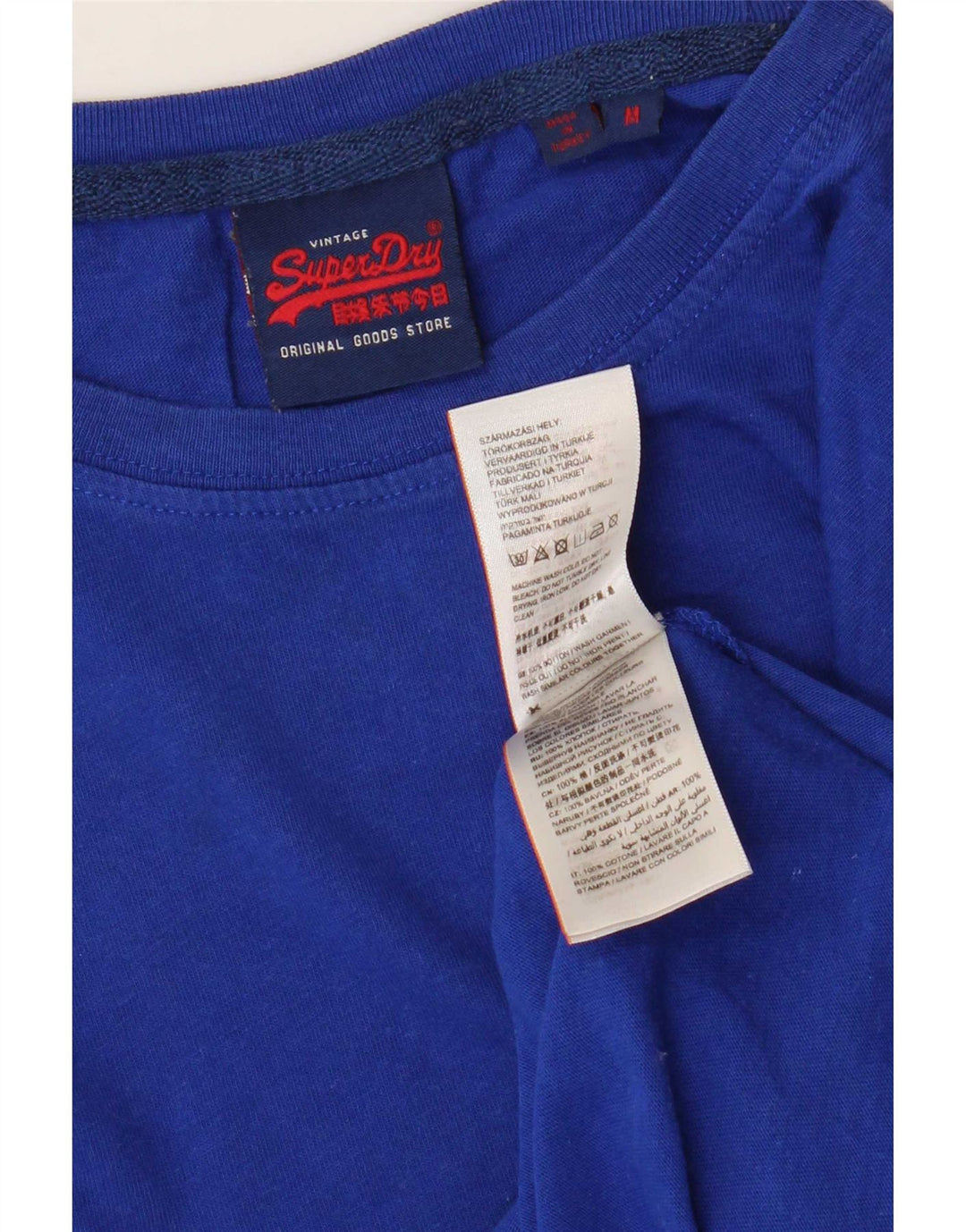 Superdry Herren T-Shirt-Oberteil aus mittelblauer Baumwolle