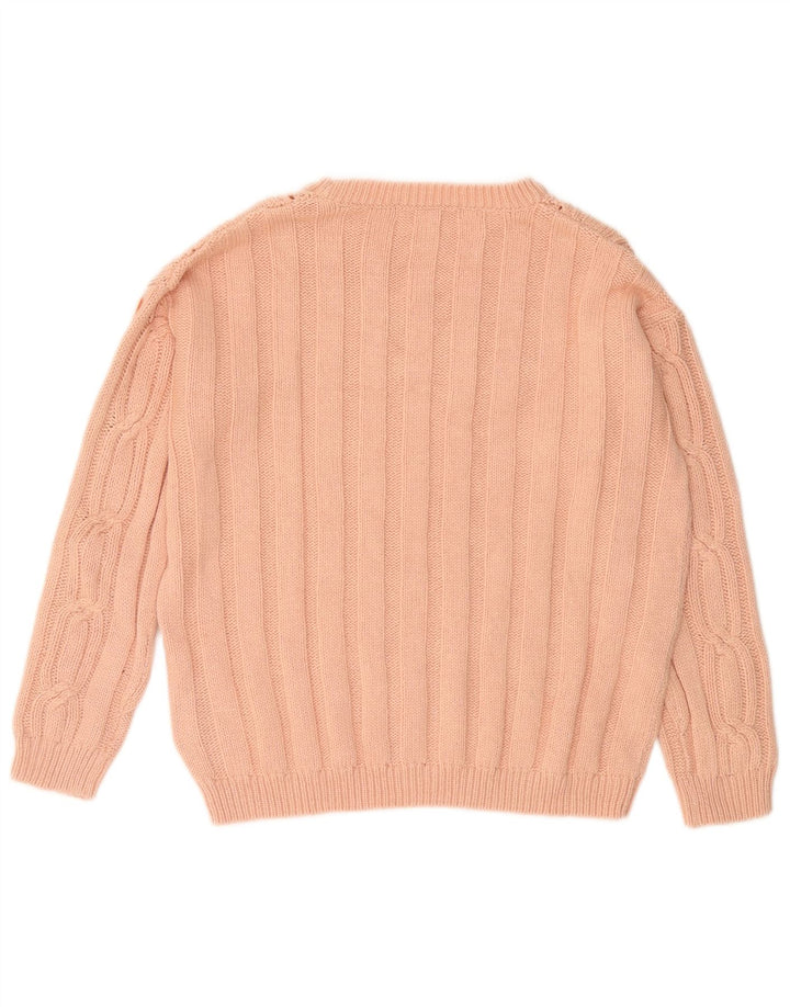 MARKS & SPENCER Damen-Pullover mit Rundhalsausschnitt, UK 12, mittelrosa, Baumwolle
