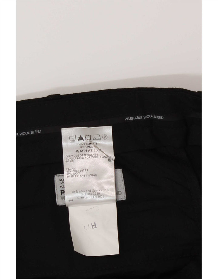 Marks & Spencer Herren-Anzughose mit Pegged-Anzug, W38, L29, schwarzes Polyester