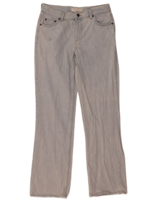 Topshop Damen Straight Jeans UK 12 Medium W30 L32 Blaue Baumwolle