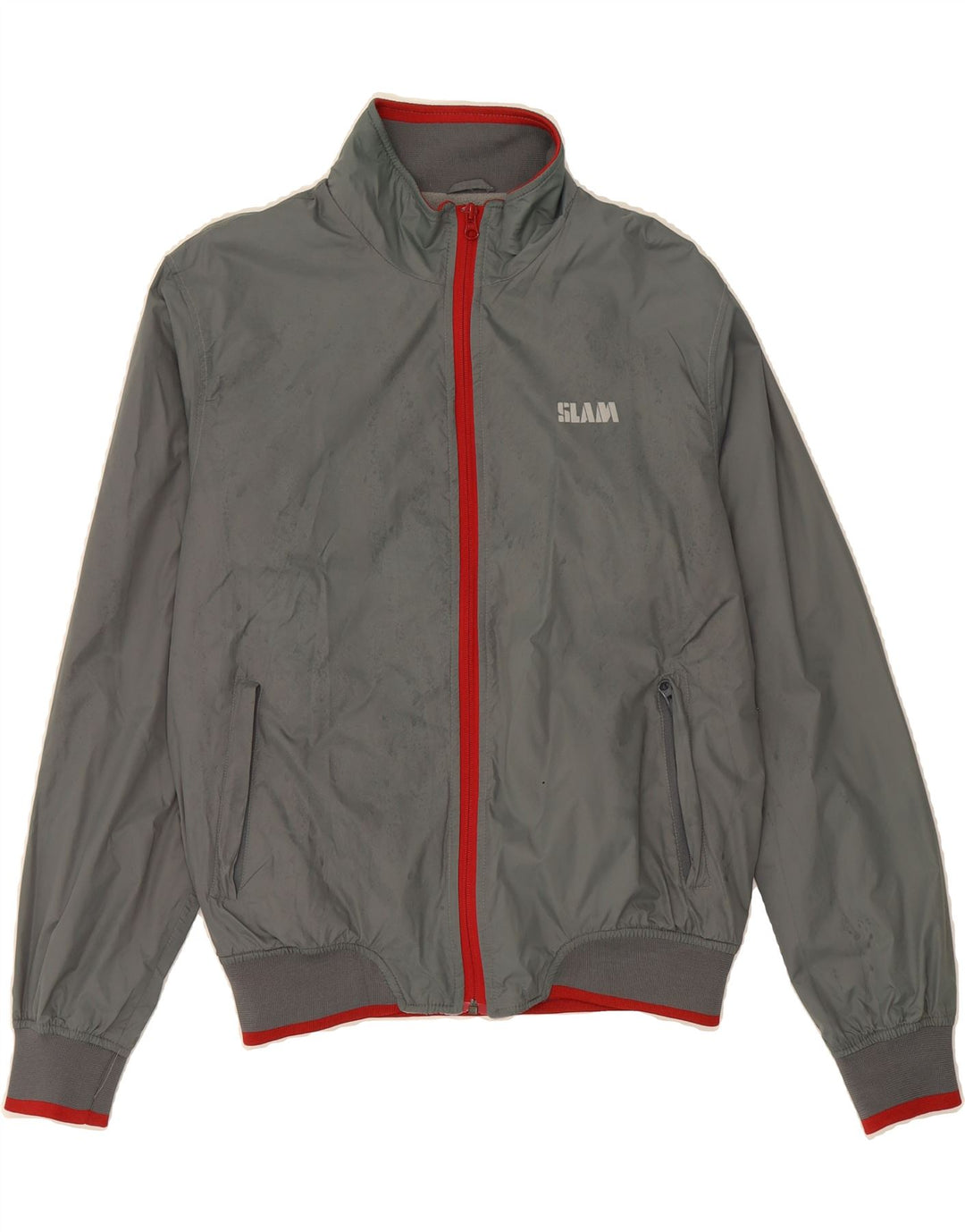 SLAM Herren Bomberjacke UK 36 Small Graues Nylon