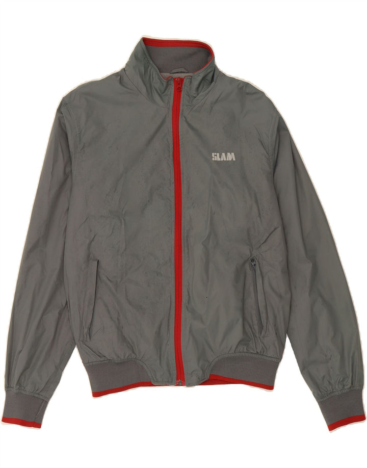SLAM Herren Bomberjacke UK 36 Small Graues Nylon