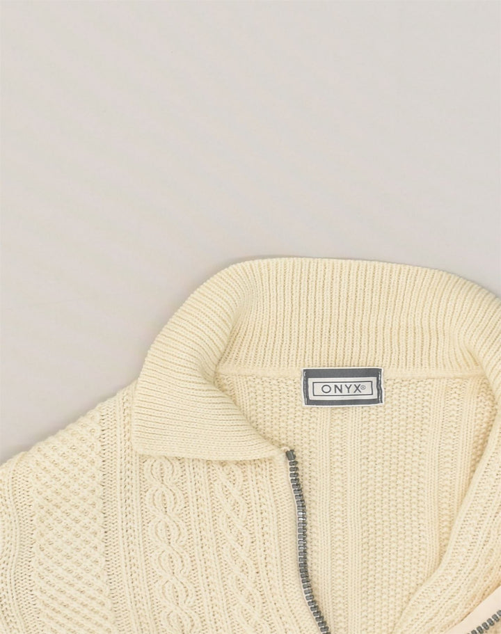 ONYX Womens Cardigan Sweater UK 14 Large Off White | Vintage Onyx | Thrift | Second-Hand Onyx | Used Clothing | Messina Hembry 