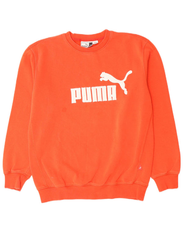 PUMA Mens Graphic Sweatshirt Jumper Small Orange Cotton