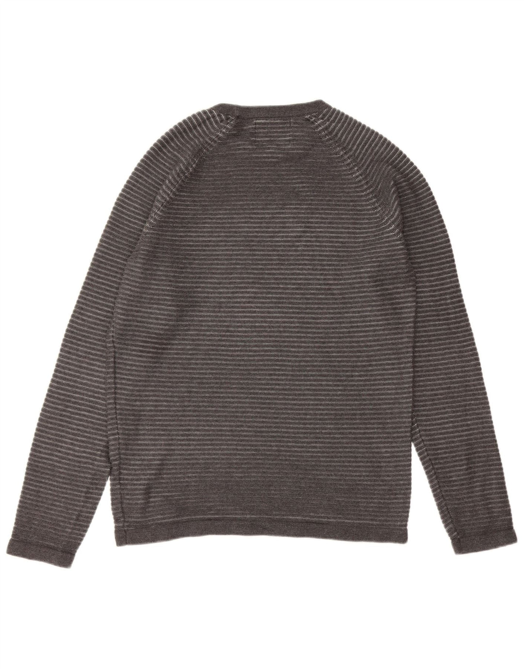 JACK & JONES Herren-Pullover mit Rundhalsausschnitt, groß, grau, Nadelstreifen