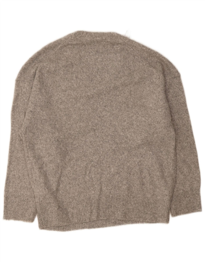 Zara Herren-Pullover mit V-Ausschnitt, klein, Acryl, Grau